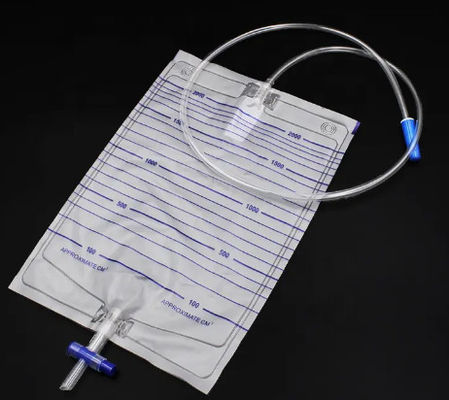 خرید قیمت کارخانه 2000 میلی لیتر کیسه تخلیه ادرار پزشکی PVC با دریچه نوع T ساخت آنلاین