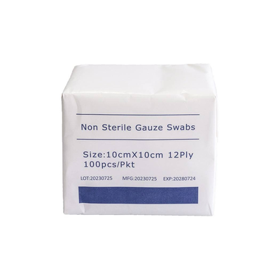 خرید گاز طبی جراحی غیر استریل 10*10 سانتی متر 12 لایه گاز 40S 100 عدد در بسته برای استفاده بیمارستانی ساخت آنلاین