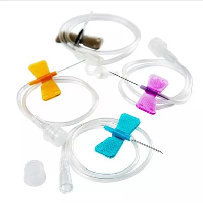 قیمت مناسب 18-27G EO سوزن پروانه ای با کد چند رنگی استریلی یکبار مصرفی برای تزریق و جمع آوری خون آنلاین
